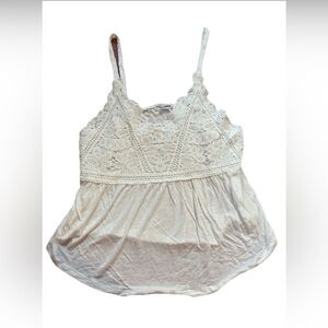 Love On A Hanger Crocheted White Tank Top Small Boho Burnout lace